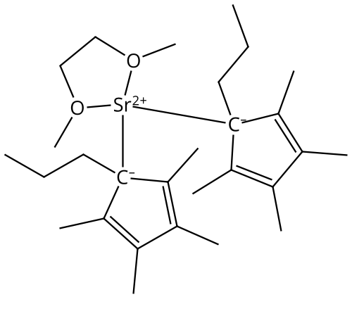 Bis(n-propyltetramethylcyclopentadienyl)strontium 1,2-dimethoxyethane adduct Chemical Structure
